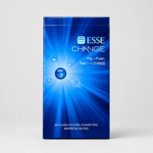 ESSE Change Mint Ice Blast 4mg packaging photographed for a product, label, and adult-use facts page