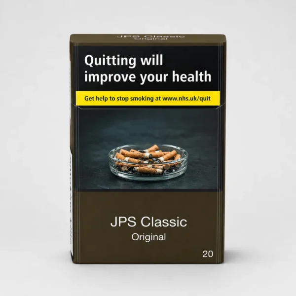 JPS Classic Original packaging photographed for a product, label, and adult-use facts page