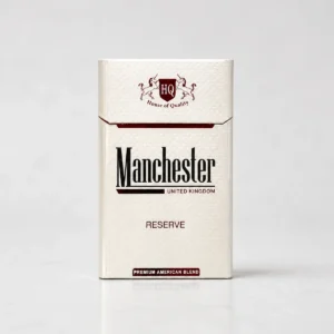 Manchester Reserve packaging photographed for a product, label, and adult-use facts page
