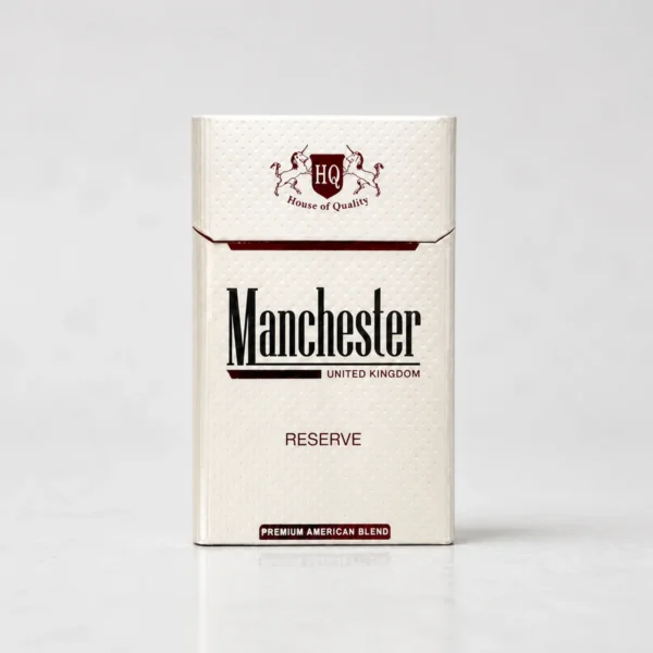 Manchester Reserve packaging photographed for a product, label, and adult-use facts page