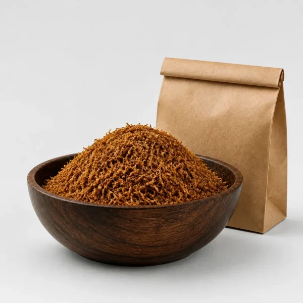 Premium Loose Tobacco – 200g, 400g or 1kg packaging photographed for a product, label, and adult-use facts page
